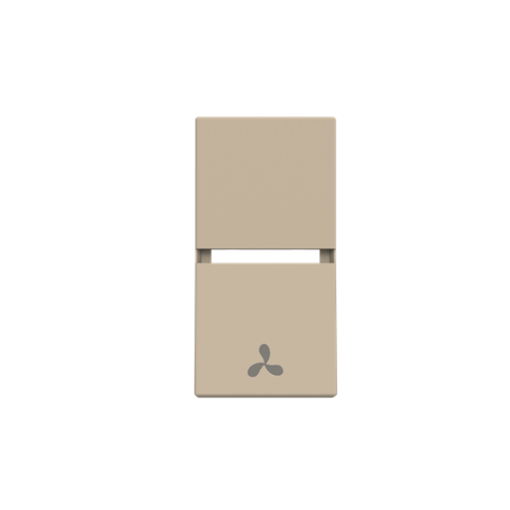 Rocker cover Fan symbol for Cooling, Single rocker Champagne - Zenit