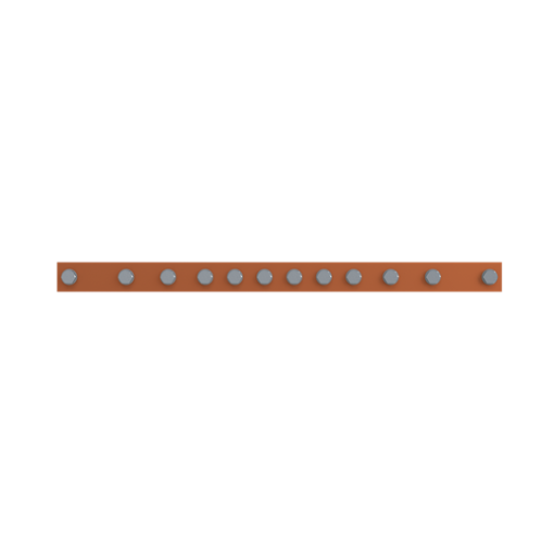 Horizontal PE busbar, 30 mm x 600 mm x 4 mm
