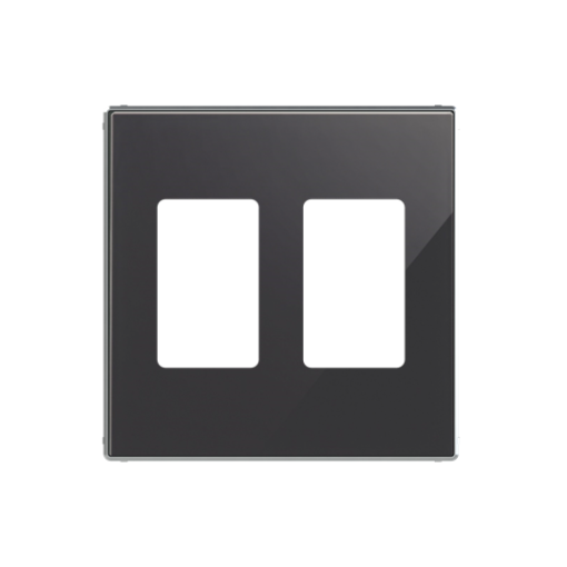 Cover plate VDI 2 gang Black Glass - Sky Niessen