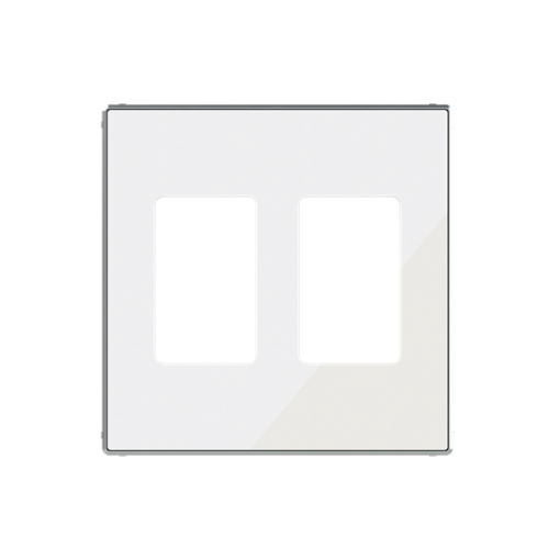 Cover plate VDI 2 gang White Glass - Sky Niessen
