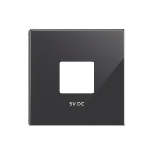 Cover USB charger 5V DC Black Glass - Sky Niessen