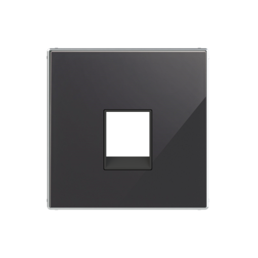 Cover plate Telephone 1 gang Black Glass - Sky Niessen