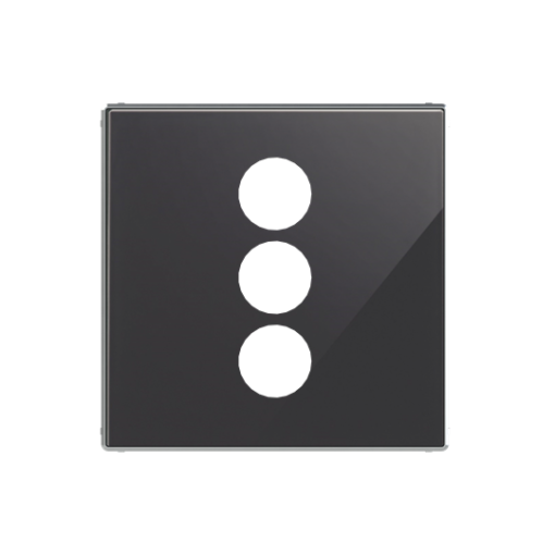 Cover plate Cinch 3 gang Black Glass - Sky Niessen
