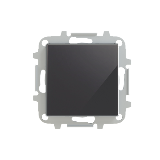 Cover Blind plate with Without imprint Black Glass - Sky Niessen