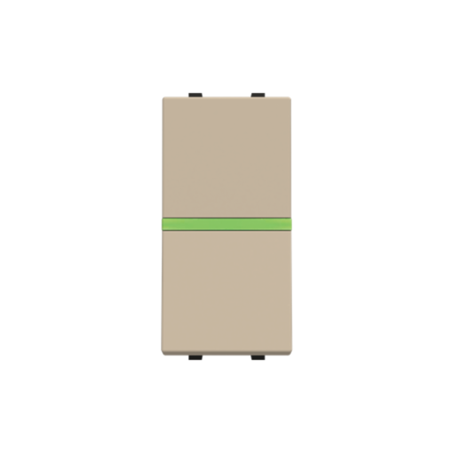 Switch 1-way Rockerbutton Off switch 1-pole with LED exchangeable Champagne - Zenit