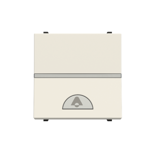 Push-button, SP with bell symbol - 2M - White Symbol "bell" Single push button Rocker 1 pole, White - Zenit