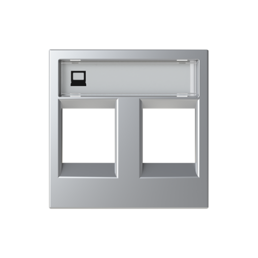 Cover plate Data connection 2 gang Silver - Zenit