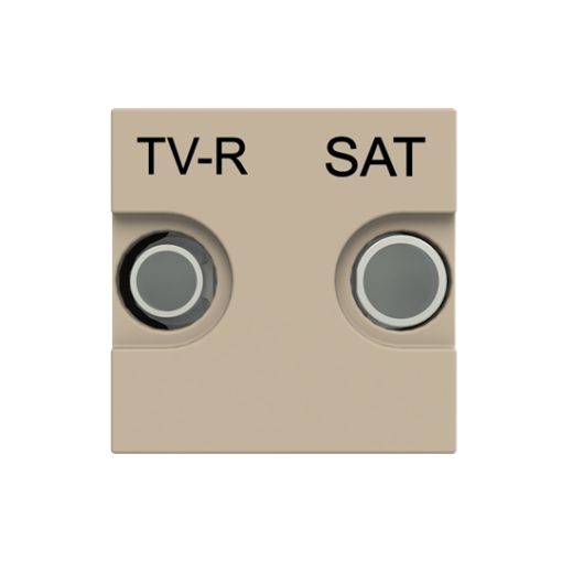 TV outlet SAT 2 gang Champagne - Zenit