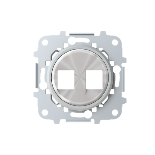 Cover plate Data connection 2 gang Chrome - Skymoon