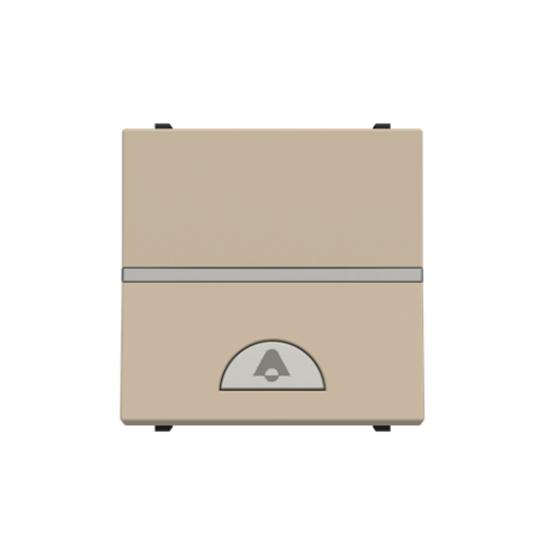 Push-button, SP with bell symbol - 2M - Champagne Symbol "bell" Single push button Rocker 1 pole, Champagne - Zenit