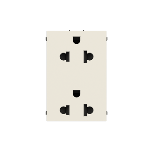 Socket outlet EUUS 2PE Without imprint White - Zenit