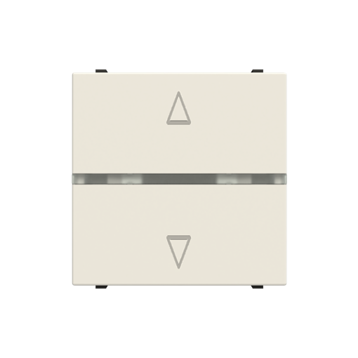 Blind control insertcover 2gang 1-pole push button White - Zenit