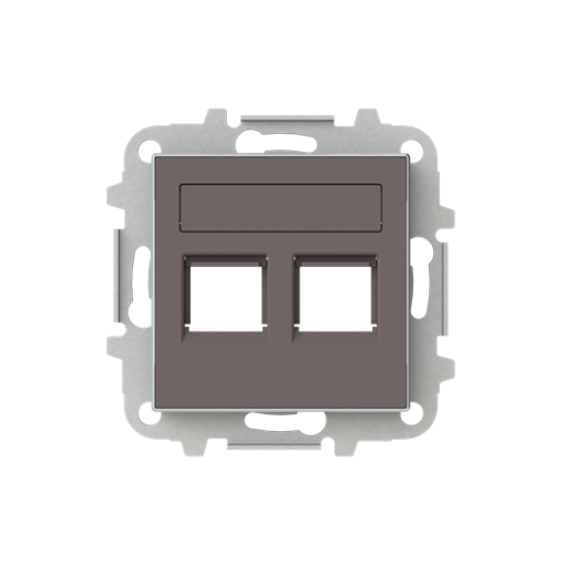Cover plate Data connection 2 gang Taupe - Sky Niessen