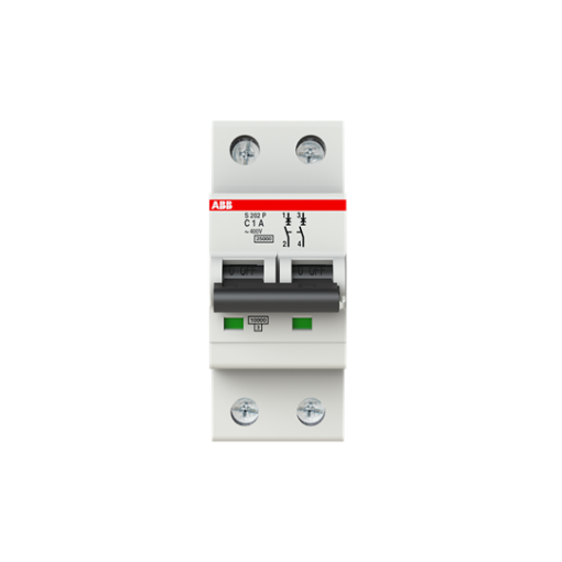 S202P-C1 Miniature Circuit Breaker - 2P - C - 1 A