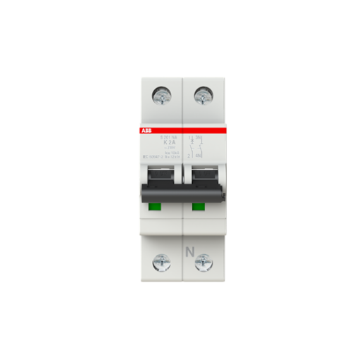 Miniature Circuit Breaker - S200 - 1PN - 2 A - K - AC 6 kA