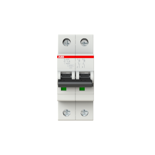 Miniature Circuit Breaker - S200 - 2P - 1.6 A - C - AC 6 kA