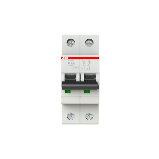 Miniature Circuit Breaker - S200 - 2P - 1.6 A - D - AC 6 kA
