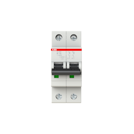 Miniature Circuit Breaker - S200 - 2P - 16 A - B - AC 6 kA