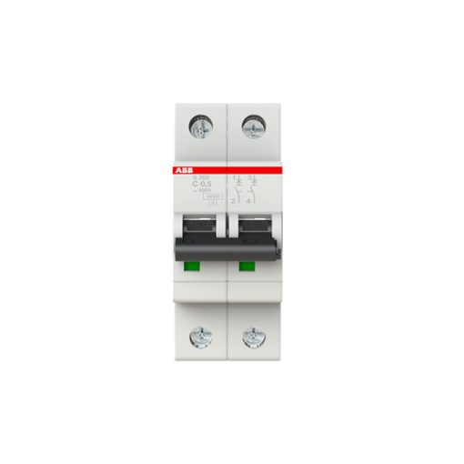 Miniature Circuit Breaker - S200 - 2P - 0.5 A - C - AC 6 kA
