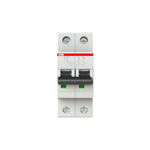 Miniature Circuit Breaker - S200 - 2P - 8 A - C - AC 6 kA