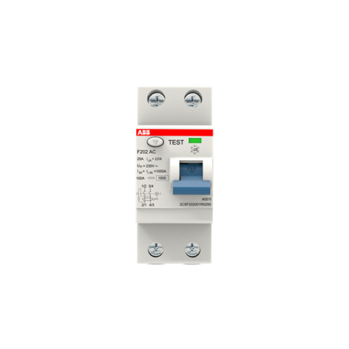 Residual Current Circuit Breaker F200 - 2P - 10 mA - 25 A - Type AC