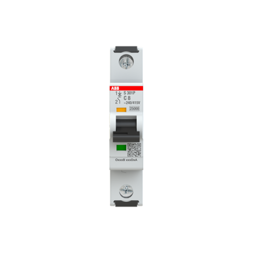 Miniature Circuit Breaker - S300P - 1P - 8 A - C - AC 25 kA