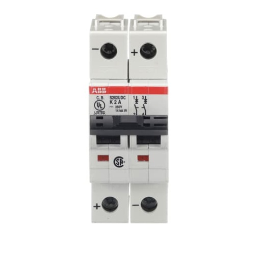 Miniature Circuit Breaker - S200UDC - 2P - 2 A - K - 230 V AC 14 kA