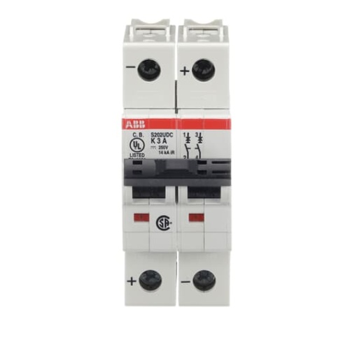 Miniature Circuit Breaker - S200UDC - 2P - 3 A - K - 230 V AC 14 kA