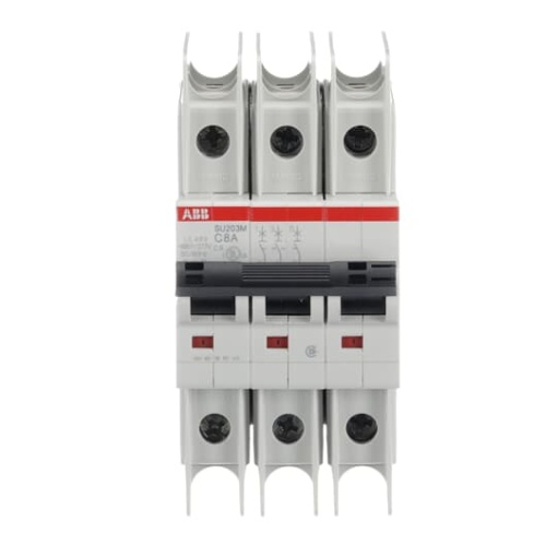 Miniature Circuit Breaker - SU200M - 3P - 8 A - C - 400 V AC 11.2 kA
