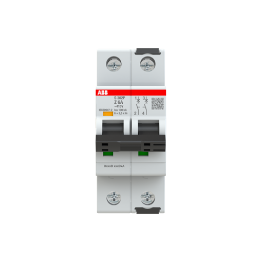 Miniature Circuit Breaker - S300P - 2P - 6 A - Z - 415 V AC 100 kA