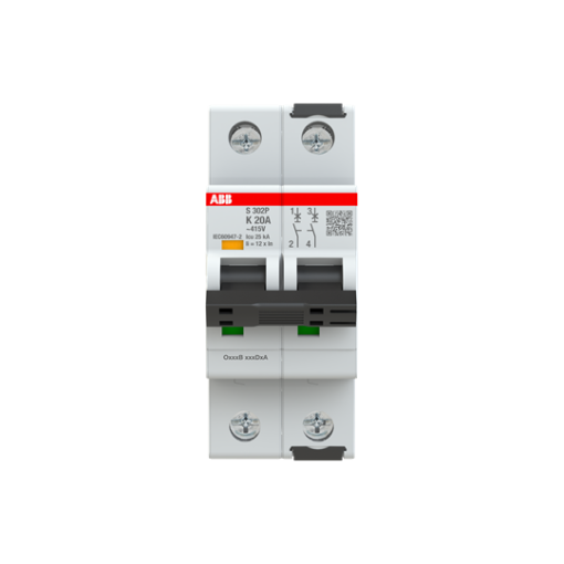 Miniature Circuit Breaker - S300P - 2P - 20 A - K - 400 V 25 kA