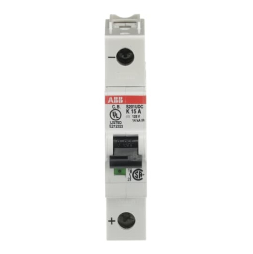 Miniature Circuit Breaker - S200UDC - 1P - 15 A - K - 230 V AC 14 kA