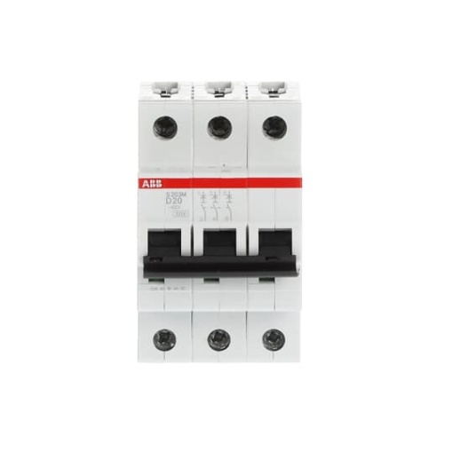 Miniature Circuit Breaker - S200M - 3P - 20 A - D - AC 10 kA