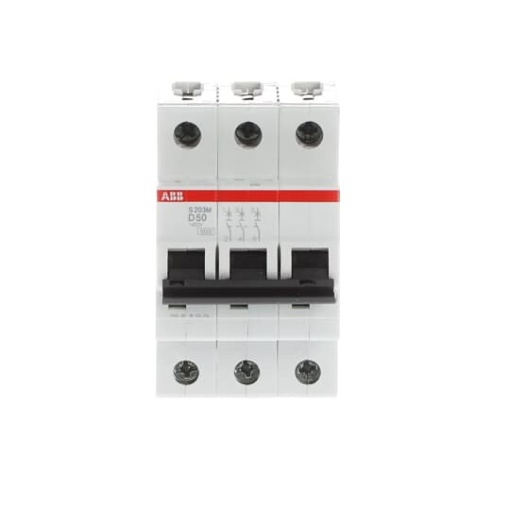 Miniature Circuit Breaker - S200M - 3P - 50 A - D - AC 10 kA