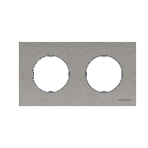 Frame 2-gang Stainless steel - Skymoon