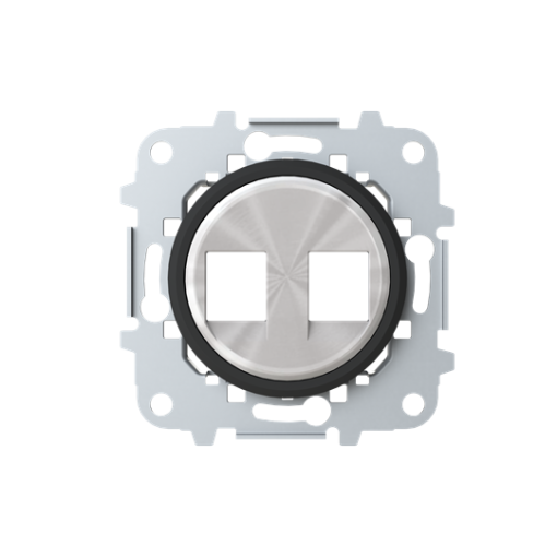 Cover plate Data connection 2 gang Black - Skymoon