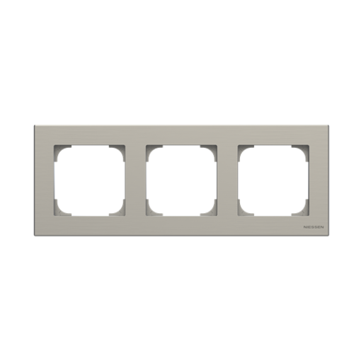 Frame 3-gang Stainless steel - Sky Niessen