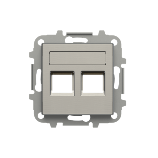 Cover plate Data connection 2 gang Stainless steel - Sky Niessen
