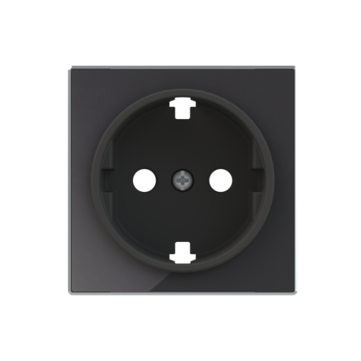Cover socket outlet Without imprint Black Glass - Sky Niessen