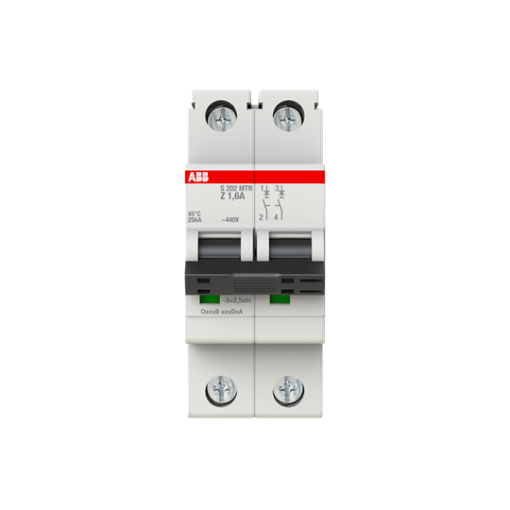 Miniature Circuit Breaker - S200MTR - 2P - 1.6 A - Z - 10 kA