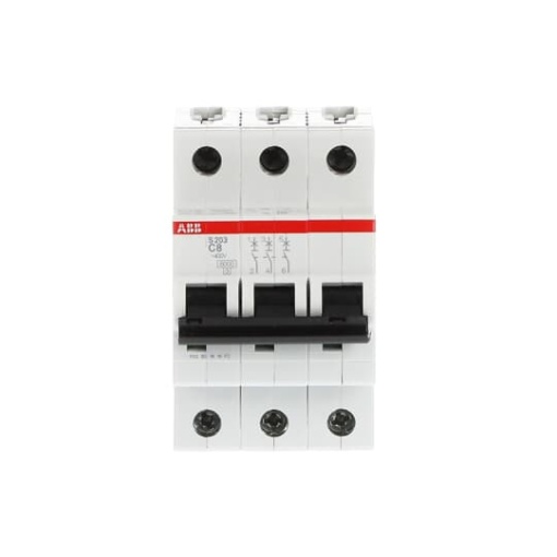 Miniature Circuit Breaker - S200 - 3P - 8 A - C - AC 6 kA
