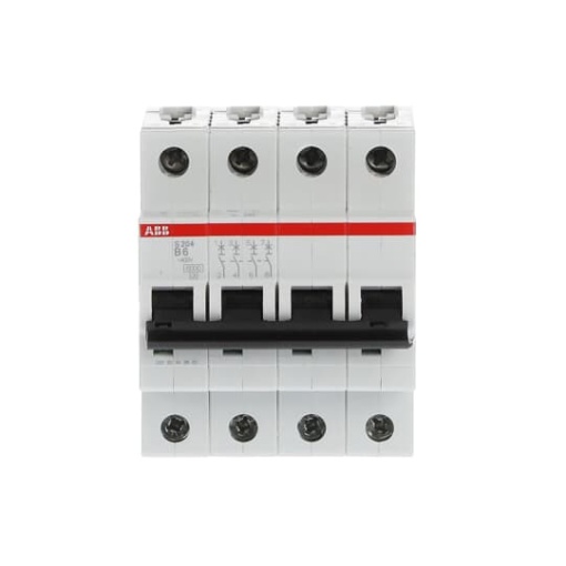 Miniature Circuit Breaker - S200 - 4P - 6 A - B - AC 6 kA
