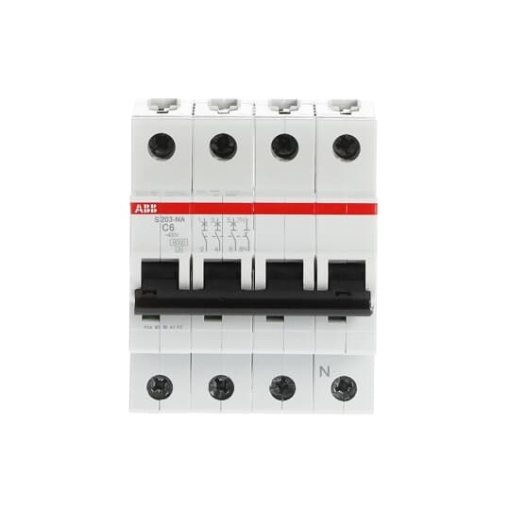 Miniature Circuit Breaker - S200 - 3PN - 6 A - C - AC 6 kA