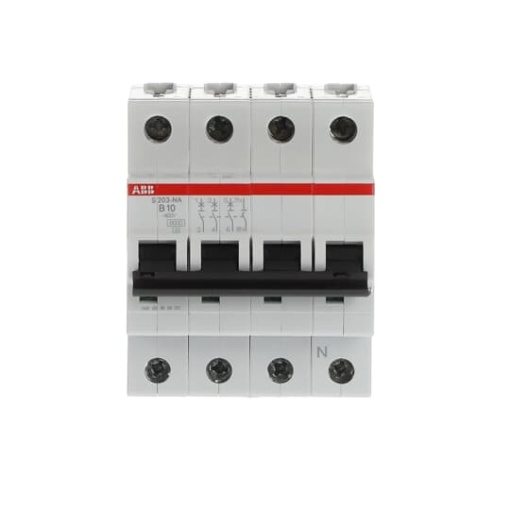 Miniature Circuit Breaker - S200 - 3PN - 10 A - B - AC 6 kA