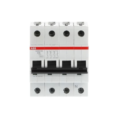 Miniature Circuit Breaker - S200 - 3PN - 6 A - D - AC 6 kA