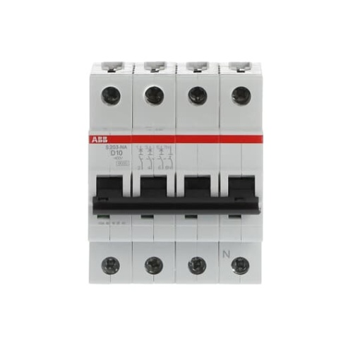 Miniature Circuit Breaker - S200 - 3PN - 10 A - D - AC 6 kA
