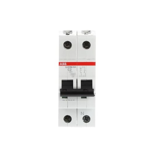 Miniature Circuit Breaker - S200M - 1PN - 2 A - C - AC 10 kA