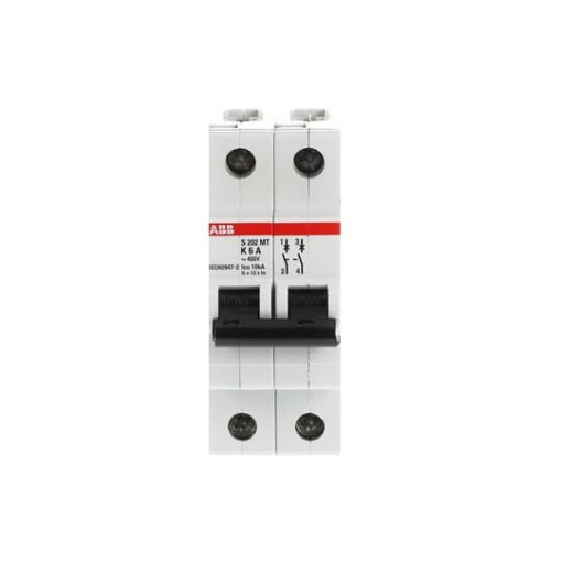 S202MT-K6 Miniature Circuit Breaker - 2P - K - 6 A