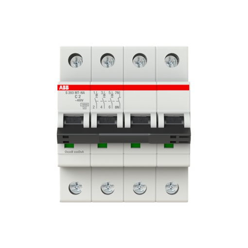 Miniature Circuit Breaker - S200MT - 3PN - 2 A - C - 10 kA