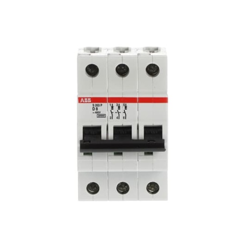S203P-D8 Miniature Circuit Breaker - 3P - D - 8 A